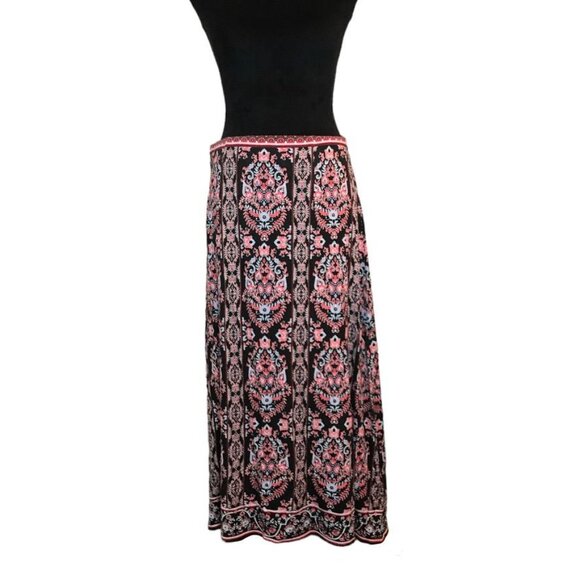 J.Jill Multicolor Print Pull-On Midi Skirt - Size Petite Small - Picture 2 of 6